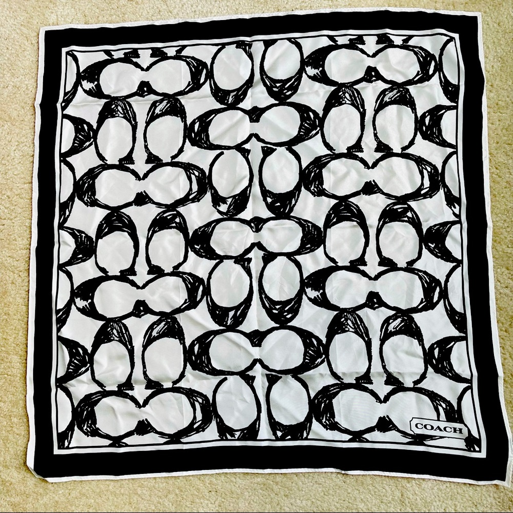 Coach Scribble C Signature Silk Scarf